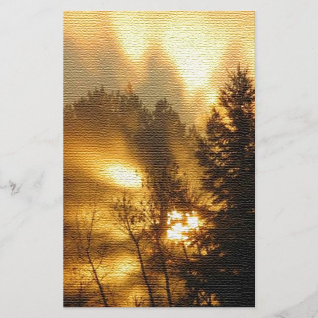Papelería Amanecer en el bosque (Anverso)