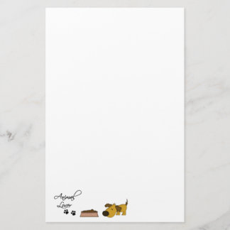 Papelería Amante animal+impresión-Perro de la pata con el