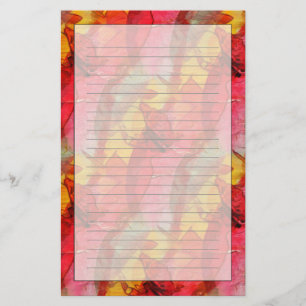 Papelería Amarillo rojo del arte de la acuarela