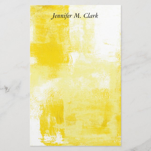 Papelería Amarillo y Blanco Abstracto (Anverso)