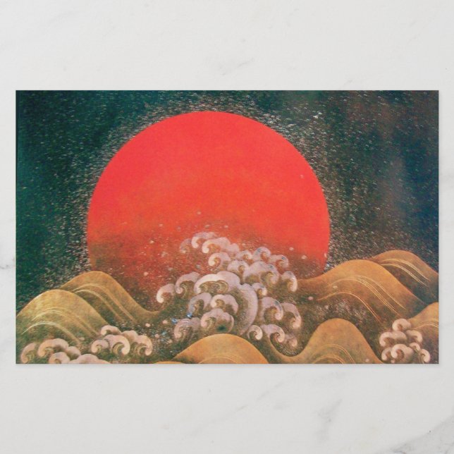 Papelería AMATERASU , SUN GODDESS , rojo marrón negro (Anverso)