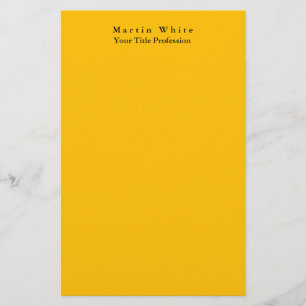Papelería Amber Yellow Plain Elegant Profesional Moderno