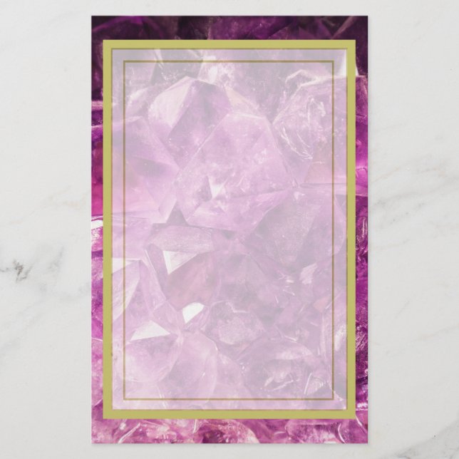 Papelería Amethyst Gemstone Imagen Brillante y Parkly (Anverso)