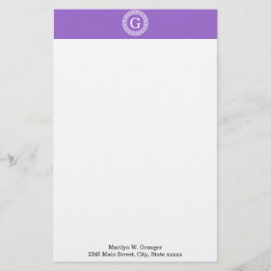 Papelería Amethyst What Greek Key Rnd Frame First Monograma