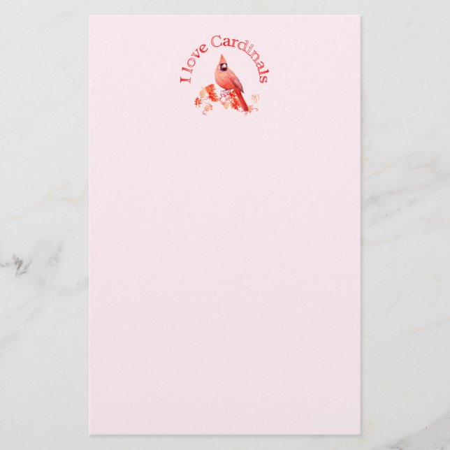 Papelería Amo a cardenales (Anverso)