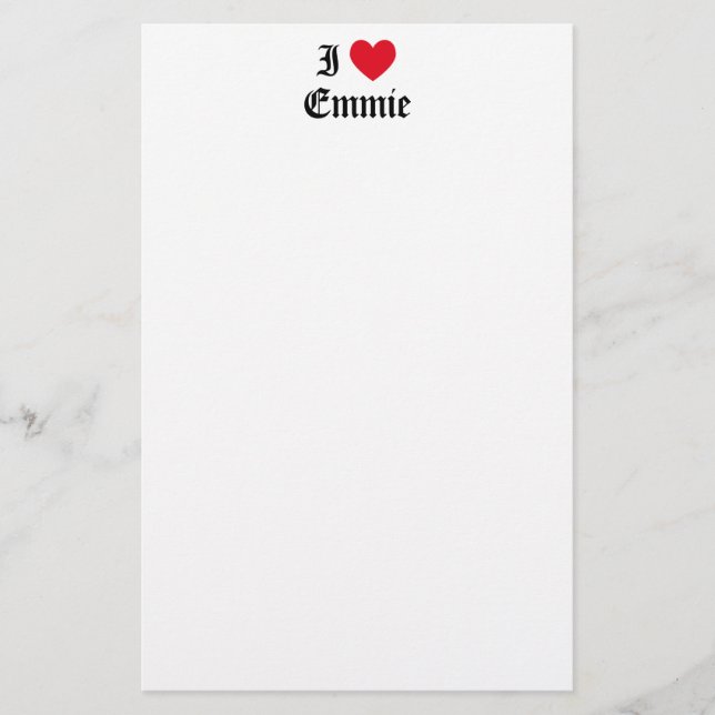 Papelería Amo a Emmie (Anverso)