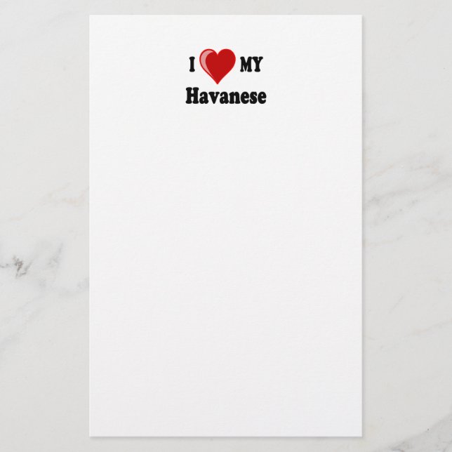 Papelería Amo (corazón) mi perro de Havanese (Anverso)