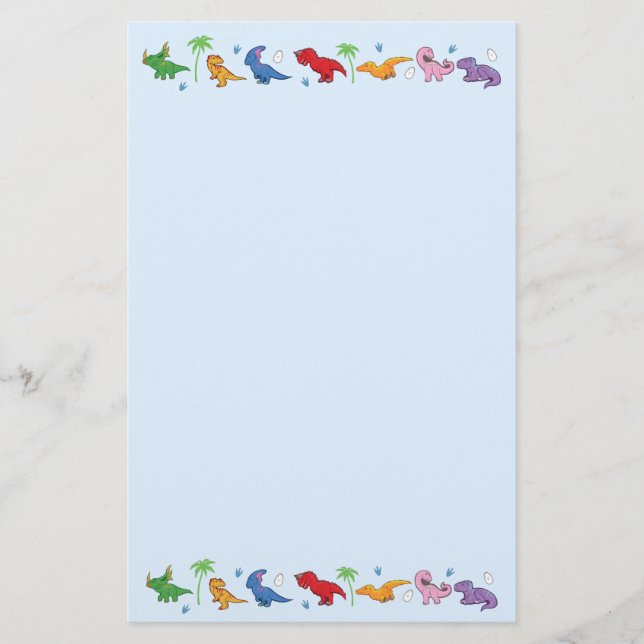 Papelería ¡Amo dinosaurios! (Lindo) (Anverso)