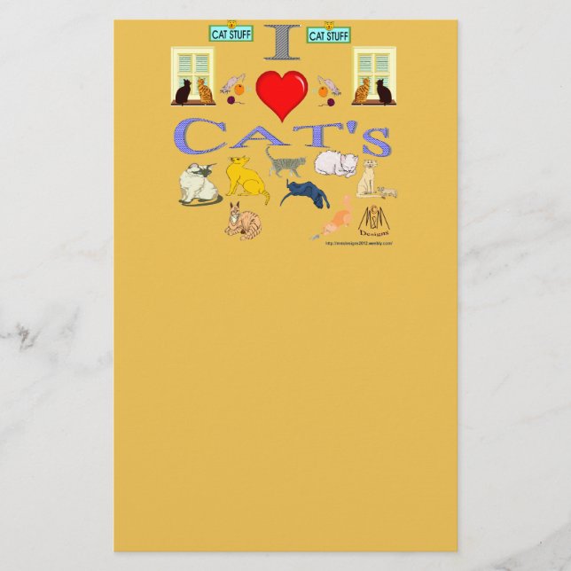 Papelería Amo el gato (Anverso)