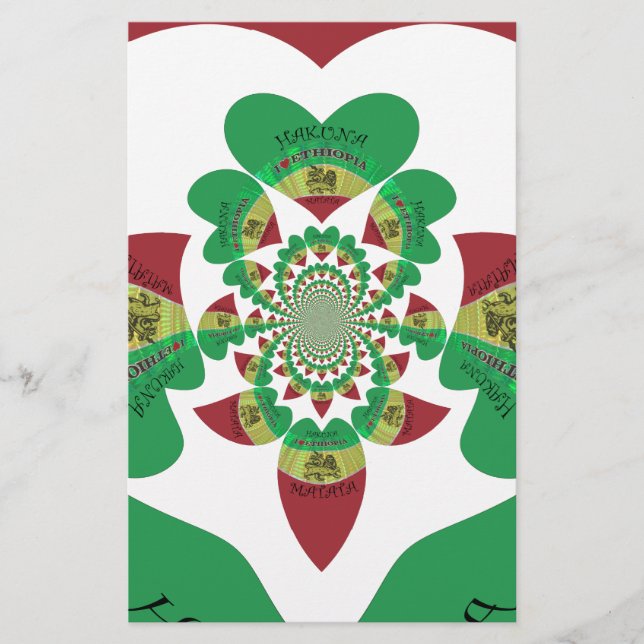 Papelería Amo el Kaleidoscope de Etiopía - arte rasta de sen (Anverso)