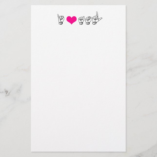 Papelería Amo los efectos de escritorio del ASL (lenguaje de (Anverso)