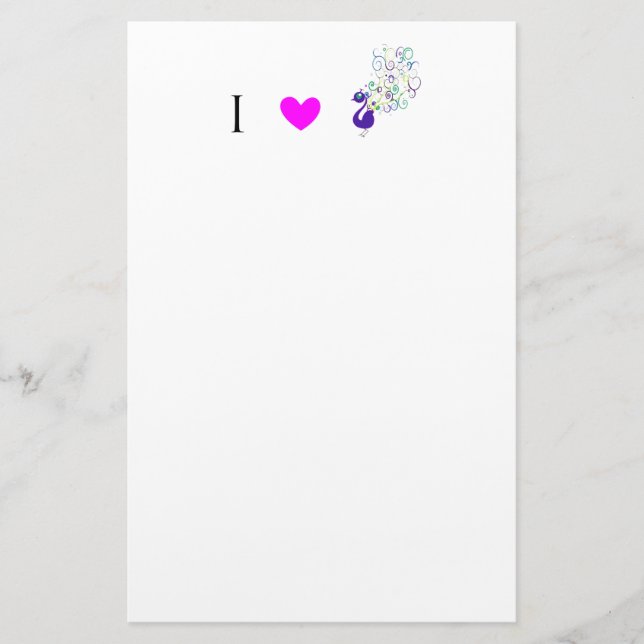 Papelería Amo pavos reales (Anverso)