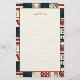 Papelería Amor América patriótica el 4 de julio