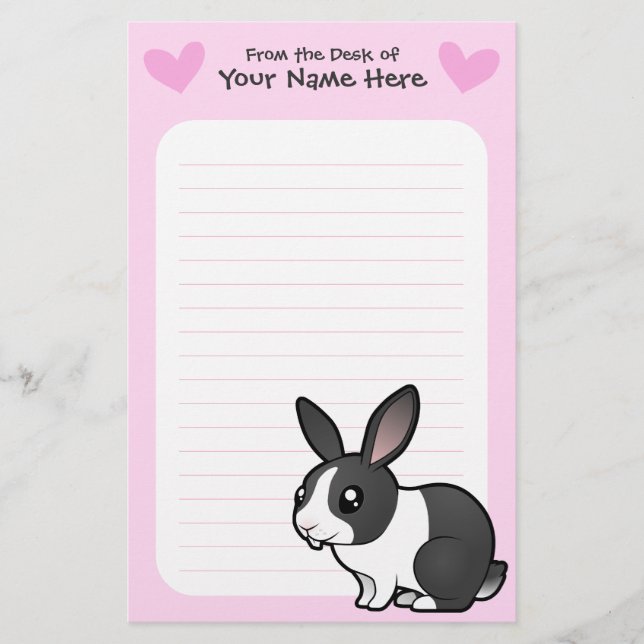 Papelería Amor de Conejo (oreja de perrito pelo liso) (Anverso)