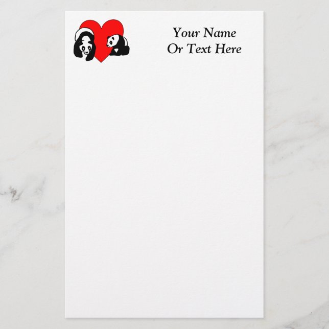 Papelería Amor de la panda (Anverso)