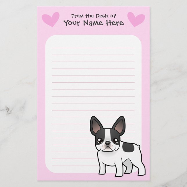 Papelería Amor del bulldog francés (Anverso)