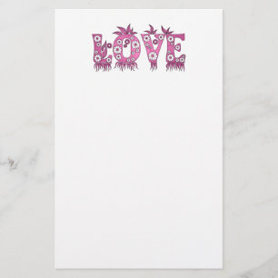 Papelería Amor ( en letras de flores )