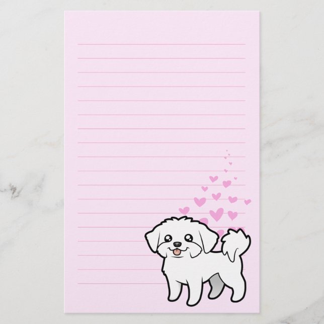 Papelería Amor maltés (perrito cortado) (Anverso)