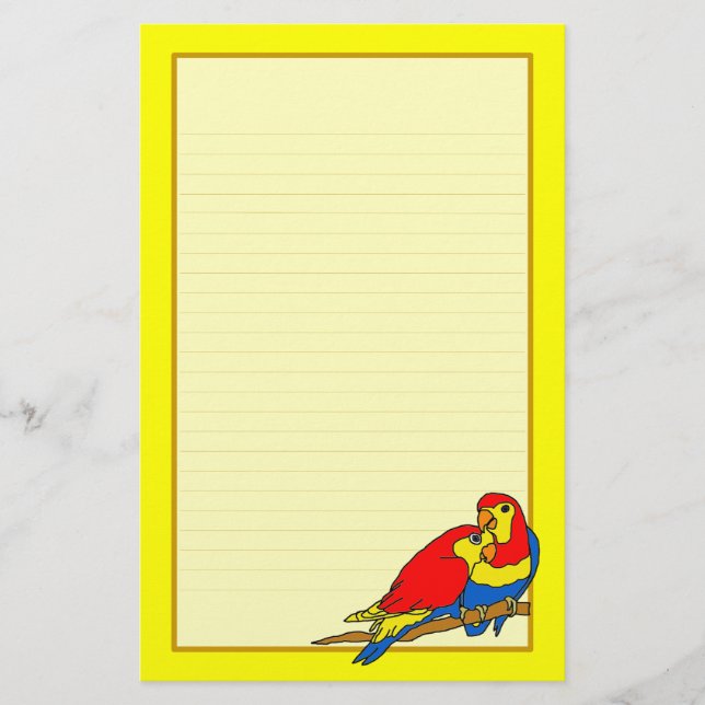 Papelería Amor Rojo Amor Azul Aves Estacionamiento fino (Anverso)