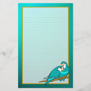 Papelería Amor verde azulado Aves Aquamarina Estacionamiento