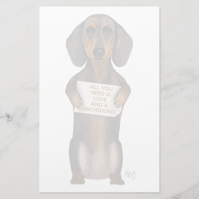 Papelería Amor y Dachshund (Anverso)