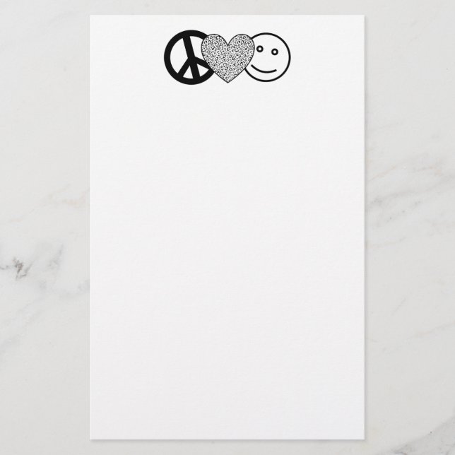 Papelería Amor y felicidad de la paz inmóviles (Anverso)