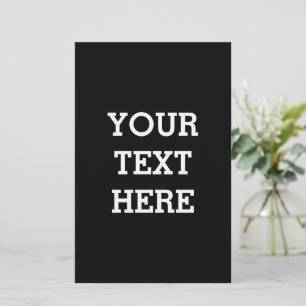 Papelería Añadir su propio texto Personalizado aquí negro y 
