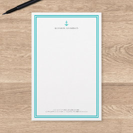 Papelería Ancla Clásica Moderna de Color Personalizado