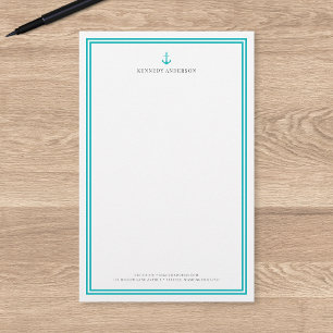 Papelería Ancla Clásica Moderna de Color Personalizado