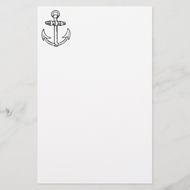 Papelería Ancla negra y blanca (Anverso)