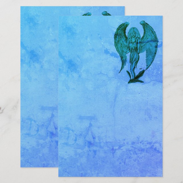 Papelería Ángel al estilo tatuaje (Anverso / Reverso)