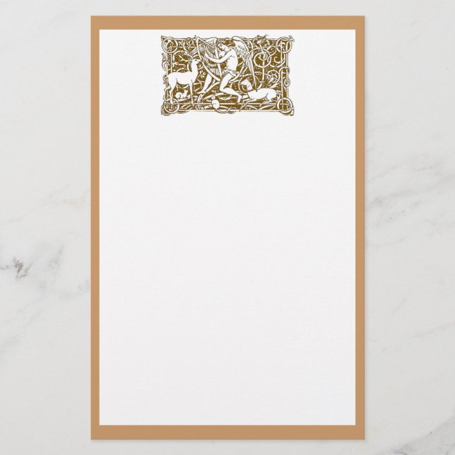 Papelería Ángel con arpa (Anverso)