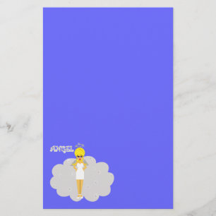 Papelería Ángel femenino del dibujo animado inmóvil