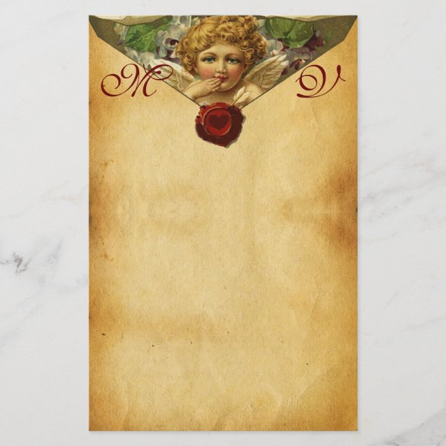 Papelería ANGEL HEART WAX SEAL PARCHMENT Valentine Monograma (Anverso)