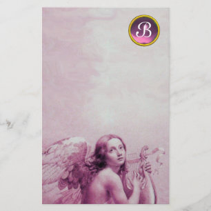 PAPELERÍA ANGEL JUGANDO LYRA SOBRE LAS NUBES, GEM MONOGRAM