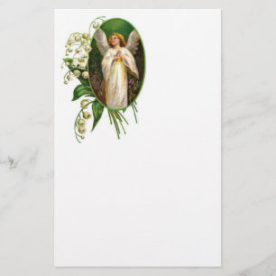 Papelería Ángel Rezando En Un Jardín