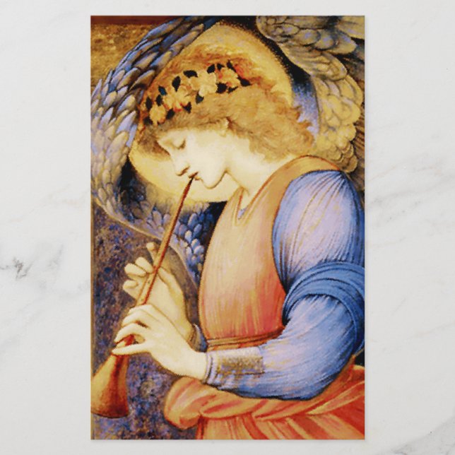 Papelería “Ángel tocando un flageolet” de Edward Burne Jones (Anverso)