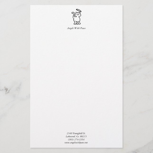 Papelería Ángeles con efectos de escritorio de las patas (Anverso)