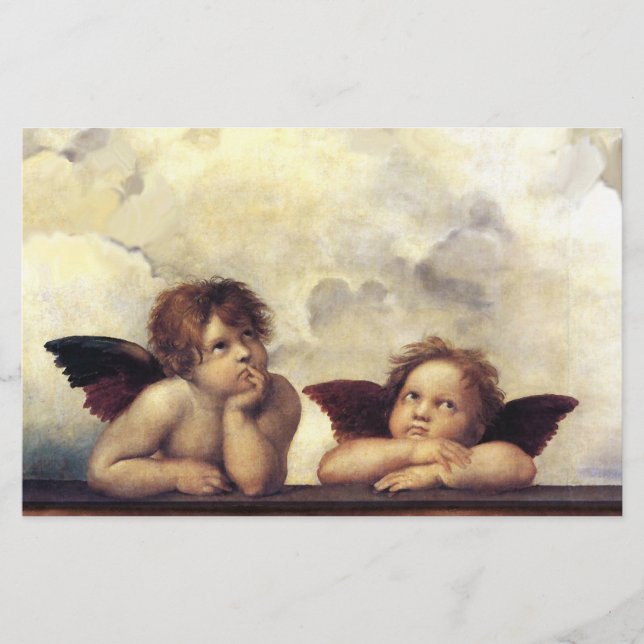 Papelería ANGELS / Cherubs alados, nubes Raffaello Sanzio (Anverso)
