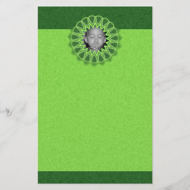 Papelería Anillo de la foto verde marco Kaleidoscope Mandala (Anverso)