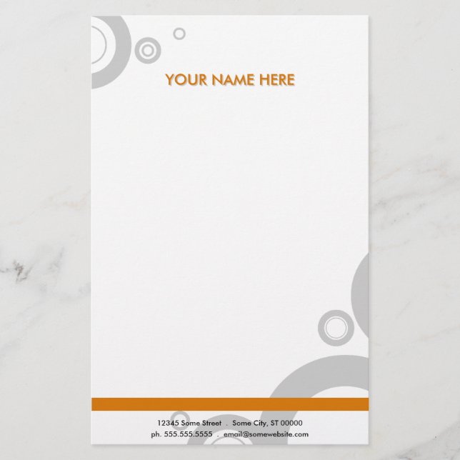 Papelería anillos naranjas (Anverso)