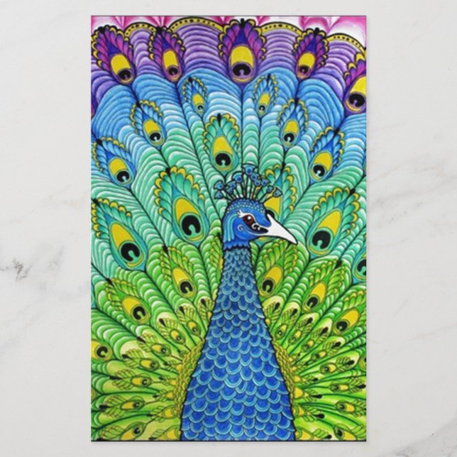 Papelería Animación de pájaro de Peacock (Anverso)