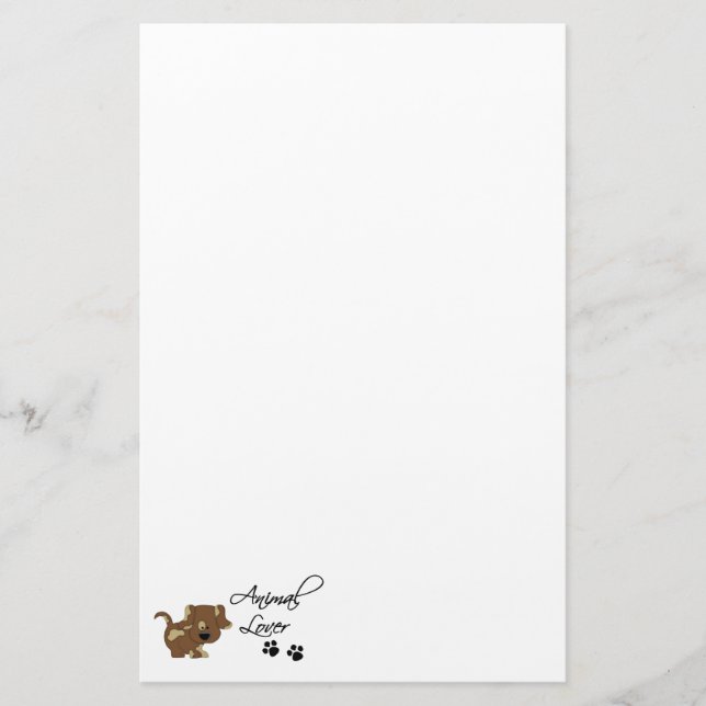 Papelería Animal Lover+paw prints-Dog with Newspaper (Anverso)