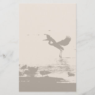 Papelería Animales de la fauna de los pájaros de la garza d