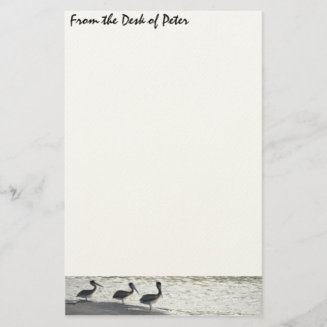 Papelería Animales de la fauna de los pájaros del pelícano (Anverso)