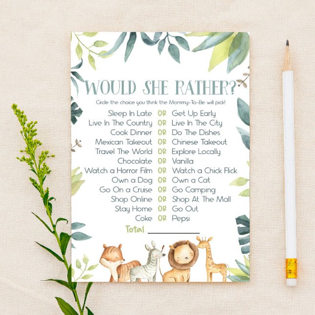 Papelería Animales Safari Prefiere Un Juego De Baby Shower (Subido por el creador)