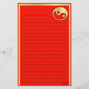 Papelería Año Nuevo chino rojo del oro de Yin Yang