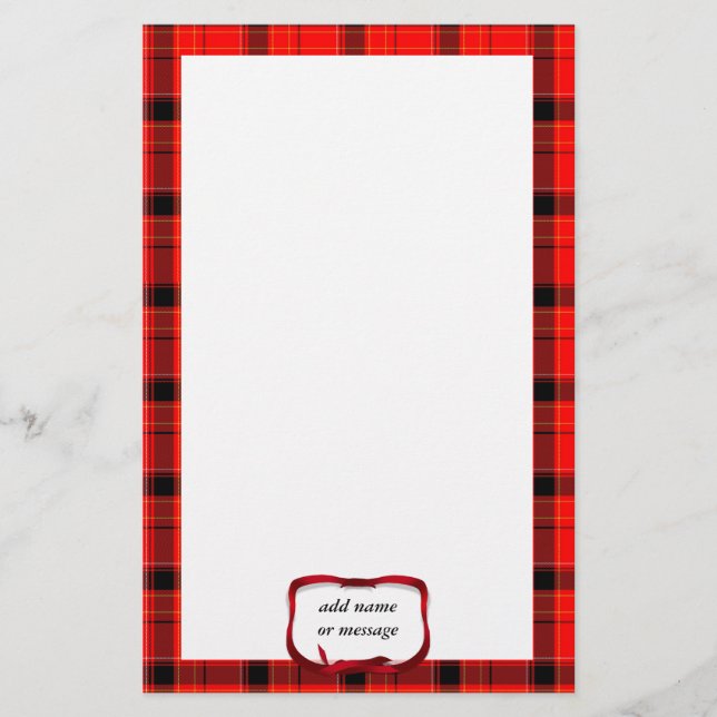 Papelería Antecedentes de Navidades Tartán Red Plaid (Anverso)