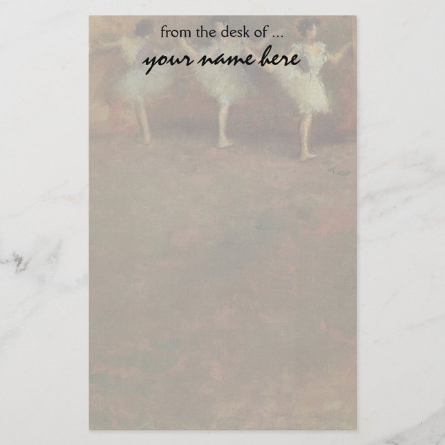 Papelería Antes del ballet de Edgar Degas, Bello Artes del (Anverso)