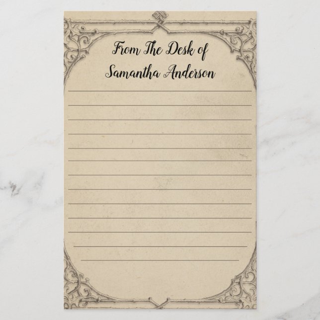 Papelería Antigüedades Vintage Personalizadas Molestas (Anverso)